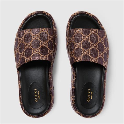 gucci slides gg print|Gucci women's slides clearance sale.